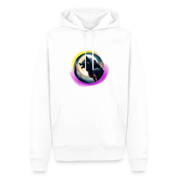 Werwolf liebt den Mond - Männer Premium Bio Hoodie - Weiß - Vorne - Nico (187cm)