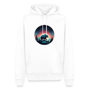 Grizzly Bear Kodiak Bear Silhouette d’ours brun - Sweat à capuche Premium bio Homme - blanc - Devant - Nico (187cm)