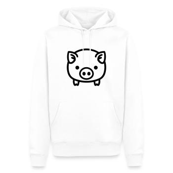 cochon - Sweat à capuche Premium bio Homme - blanc - Devant - Nico (187cm)