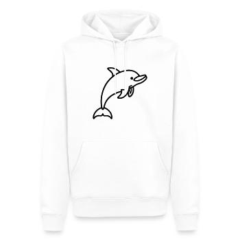 Delfin - Männer Premium Bio Hoodie - Weiß - Vorne - Nico (187cm)