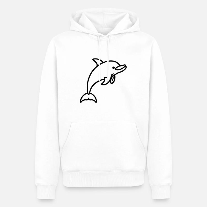 Delfin - Männer Premium Bio Hoodie - Weiß