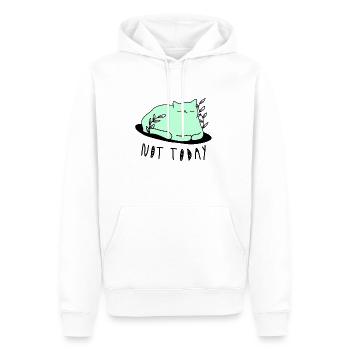 NOT TODAY - NICHT HEUTE KATZE - Männer Premium Bio Hoodie - Weiß - Vorne - Nico (187cm)