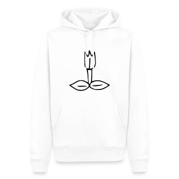 Pflanze Zeichnung Natur Skizze schwarz - Männer Premium Bio Hoodie - Weiß - Vorne - Nico (187cm)