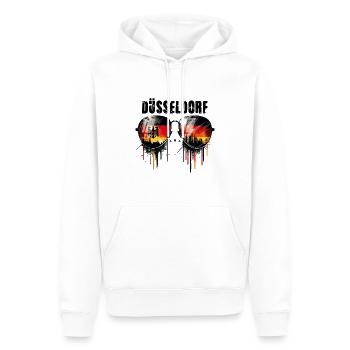 Düsseldorf Sonnenbrillen mit Deutschlandfahne - Männer Premium Bio Hoodie - Weiß - Vorne - Nico (187cm)