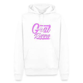 Goal Digger Drôle Joueur de Football Motivation - Sweat à capuche Premium bio Homme - blanc - Devant - Nico (187cm)