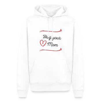 Hug your Mom - Männer Premium Bio Hoodie - Weiß - Vorne - Nico (187cm)