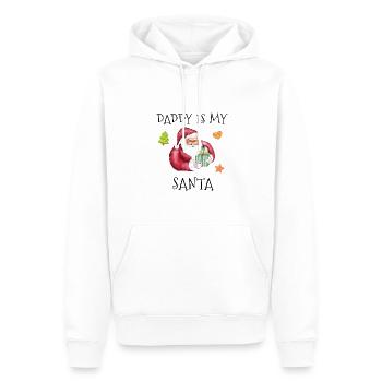 Papa est mon Père Noël - Sweat à capuche Premium bio Homme - blanc - Devant - Nico (187cm)