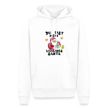 Du bist mein Lieblingssanta - Männer Premium Bio Hoodie - Weiß - Vorne - Nico (187cm)