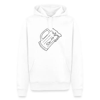Bière Dessin Fête Célébrations Noir - Sweat à capuche Premium bio Homme - blanc - Devant - Nico (187cm)