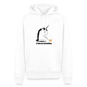 Unicorn Bitcoin Trading Meme Venez faire quelque chose - Sweat à capuche Premium bio Homme - blanc - Devant - Nico (187cm)