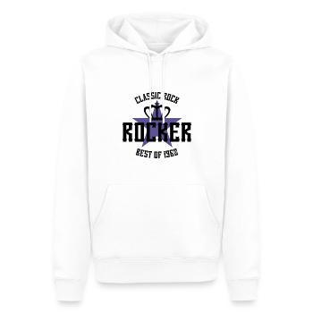 ROCKER STAR BEST OF 1960 - Sweat à capuche Premium bio Homme - blanc - Devant - Nico (187cm)