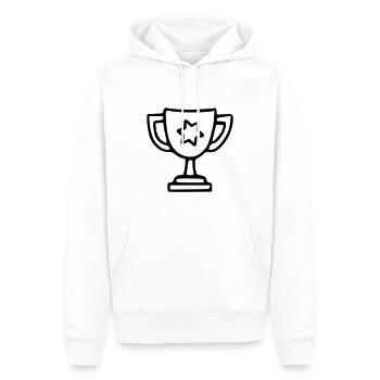Coupe Dessin Gagner Croquis Noir - Sweat à capuche Premium bio Homme - blanc - Devant - Nico (187cm)