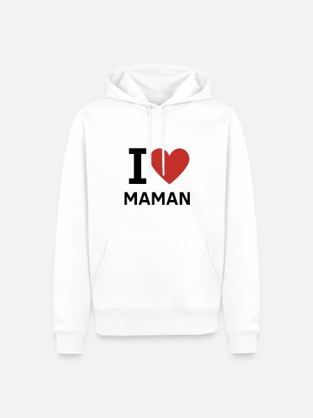 Ich liebe Mama - Männer Premium Bio Hoodie - Weiß