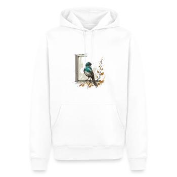 Ein gelangweilter Vogel an einem Fenster - Männer Premium Bio Hoodie - Weiß - Vorne - Nico (187cm)