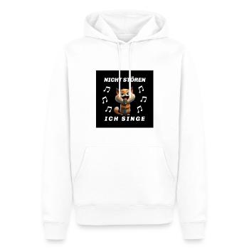 Nicht stören ich Singe Lustiges Katzen Motiv - Männer Premium Bio Hoodie - Weiß - Vorne - Nico (187cm)