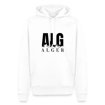 ALG ALGIER - Männer Premium Bio Hoodie - Weiß - Vorne - Nico (187cm)