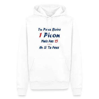 Tu peux noire un picon - Sweat à capuche Premium bio Homme - blanc - Devant - Nico (187cm)