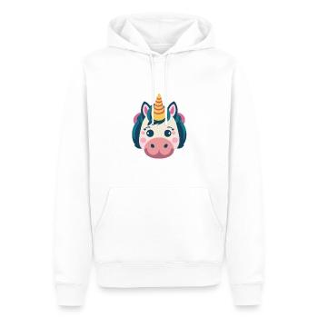 Niedliches Einhorn - Männer Premium Bio Hoodie - Weiß - Vorne - Nico (187cm)