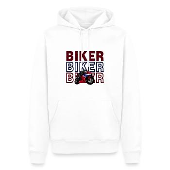 Sport Biker - Sweat à capuche Premium bio Homme - blanc - Devant - Nico (187cm)