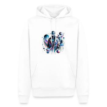 Neon Cyberwelle - Männer Premium Bio Hoodie - Weiß - Vorne - Nico (187cm)