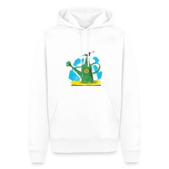Bonheur dans le jardin - Sweat à capuche Premium bio Homme - blanc - Devant - Nico (187cm)