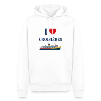 I love Croisières - Sweat à capuche Premium bio Homme - blanc - Devant - Nico (187cm)