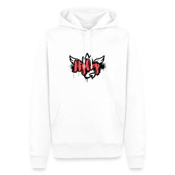 Urbanes HipHop-Logo - Männer Premium Bio Hoodie - Weiß - Vorne - Nico (187cm)
