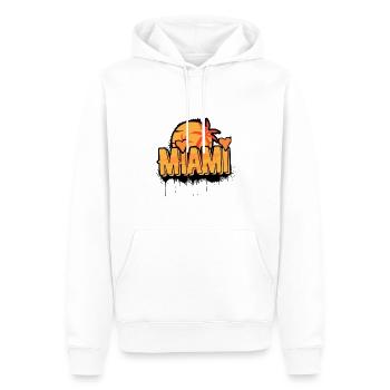 Miami Urban Logo - Men’s Premium Organic Hoodie - white - Front - Nico (187cm)