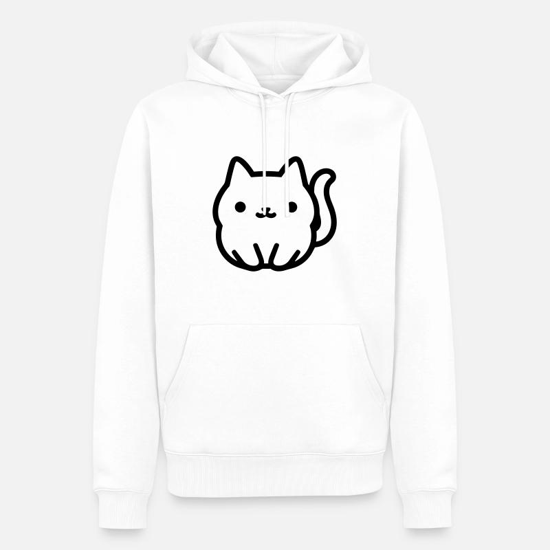 chat - Sweat à capuche Premium bio Homme - blanc