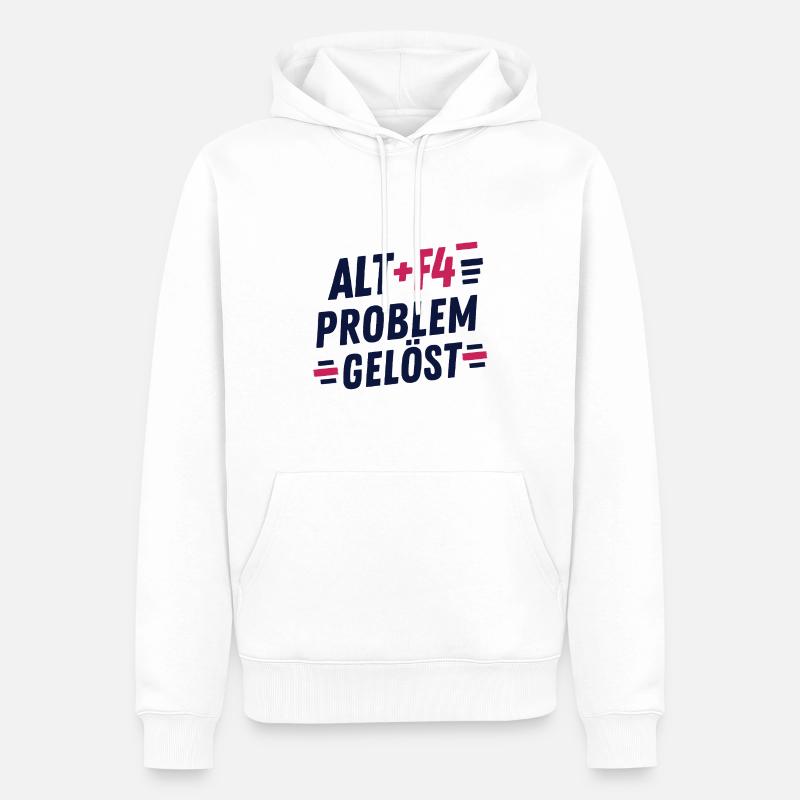 ALT F4 PROBLEM SOLVED - Männer Premium Bio Hoodie - Weiß