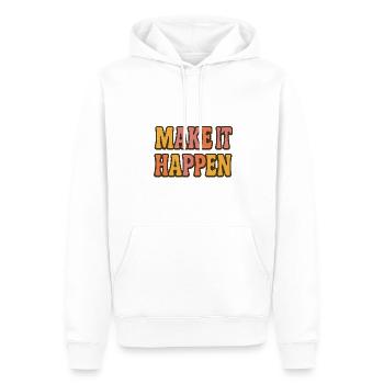 Make It Happen – Retro Vibes - Men’s Premium Organic Hoodie - white - Front - Nico (187cm)