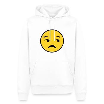 Emoji Couleur d’esquisse insatisfaite - Sweat à capuche Premium bio Homme - blanc - Devant - Nico (187cm)
