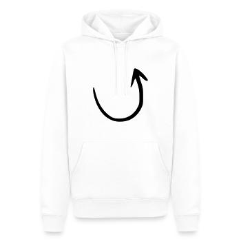 Flèche dessin croquis noir - Sweat à capuche Premium bio Homme - blanc - Devant - Nico (187cm)
