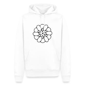 Dessin de fleur Nature croquis Dessin de fleur noire - Sweat à capuche Premium bio Homme - blanc - Devant - Nico (187cm)