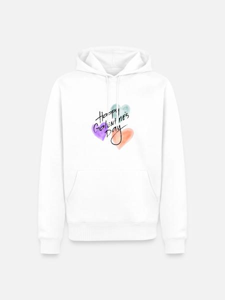 Happy Galentine's Day - Männer Premium Bio Hoodie - Weiß