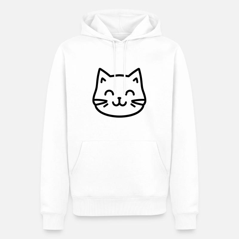 Katze - Männer Premium Bio Hoodie - Weiß