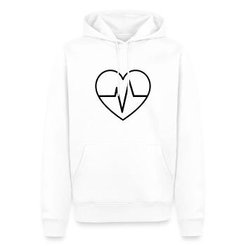 Herzschlag - Männer Premium Bio Hoodie - Weiß - Vorne - Nico (187cm)