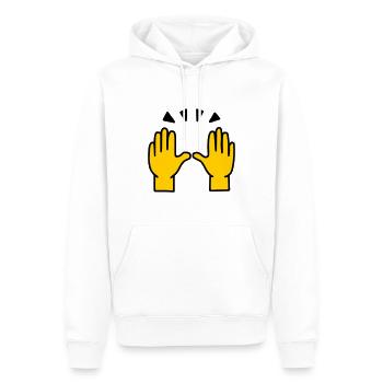 Emoji Success Célébrez sketch color - Sweat à capuche Premium bio Homme - blanc - Devant - Nico (187cm)