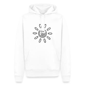Sonne Zeichnung Natur Skizze schwarz - Männer Premium Bio Hoodie - Weiß - Vorne - Nico (187cm)