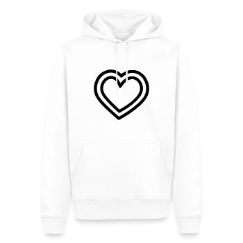 Herz - Männer Premium Bio Hoodie - Weiß - Vorne - Nico (187cm)