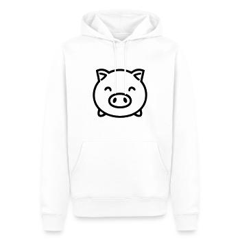 cochon - Sweat à capuche Premium bio Homme - blanc - Devant - Nico (187cm)