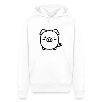 cochon - Sweat à capuche Premium bio Homme - blanc - Devant - Nico (187cm)