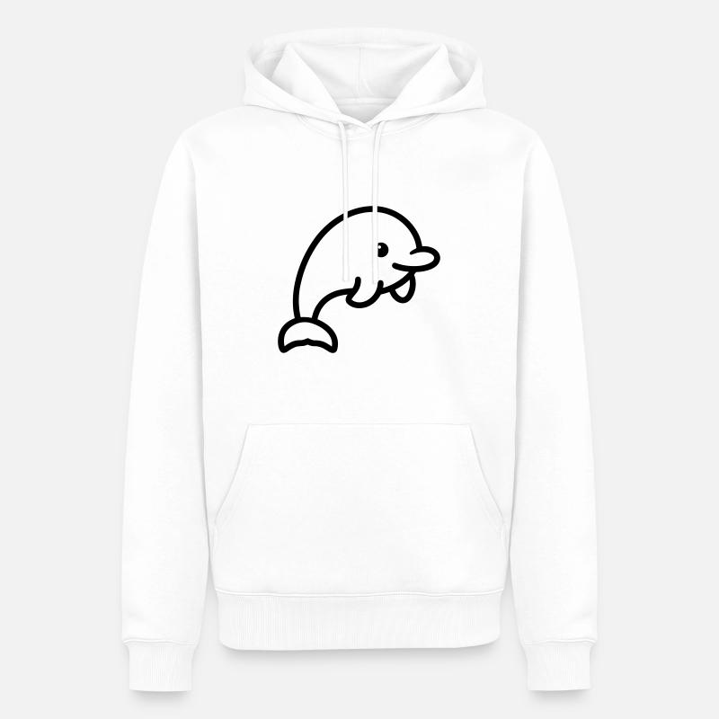 Delfin - Männer Premium Bio Hoodie - Weiß