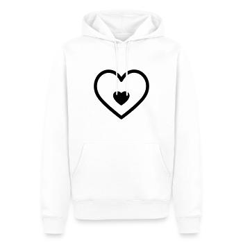 Herz - Männer Premium Bio Hoodie - Weiß - Vorne - Nico (187cm)