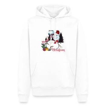 Noël, vin Noël, vin rouge vin drôle vin vin - Sweat à capuche Premium bio Homme - blanc - Devant - Nico (187cm)
