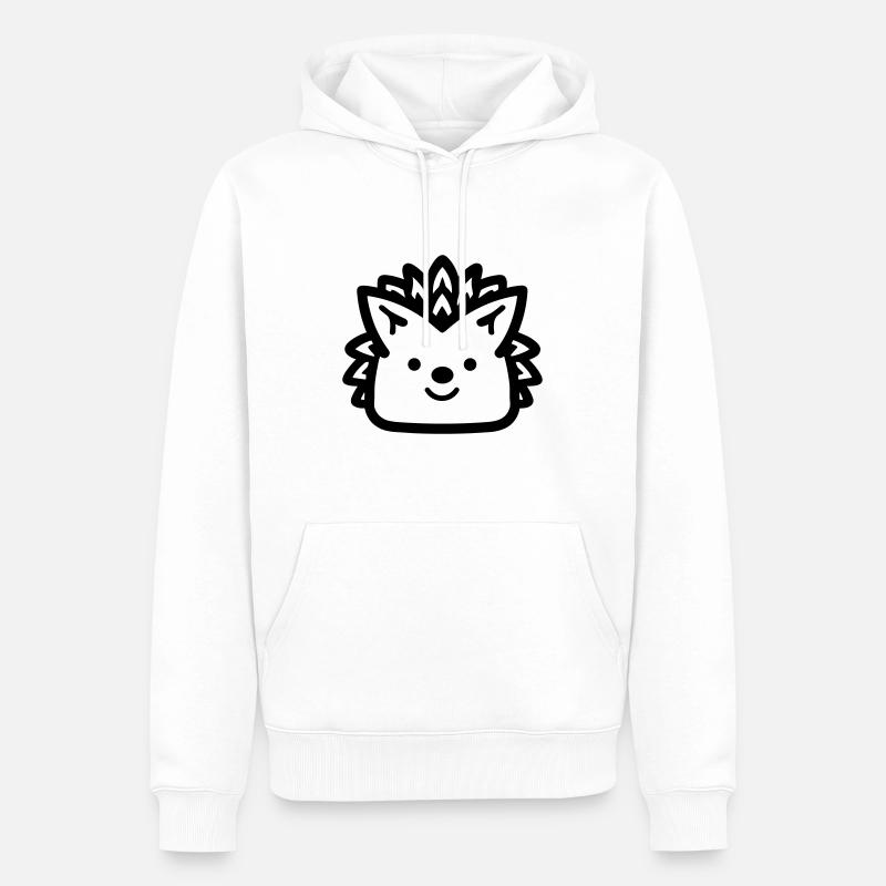 Igel - Männer Premium Bio Hoodie - Weiß