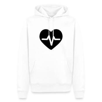 Herzschlag - Männer Premium Bio Hoodie - Weiß - Vorne - Nico (187cm)