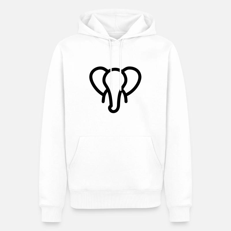 elephant - Sweat à capuche Premium bio Homme - blanc
