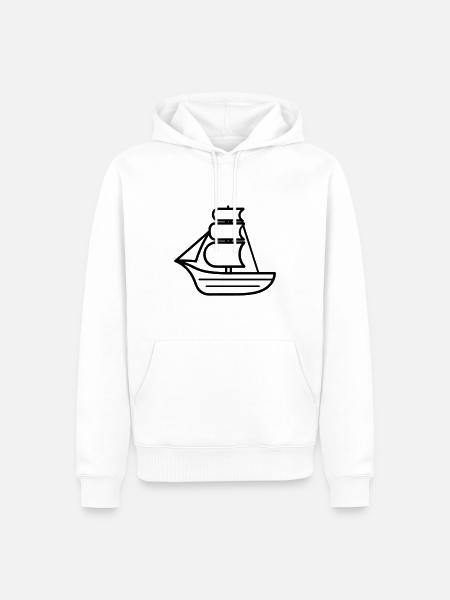 Piratenschiff - Männer Premium Bio Hoodie - Weiß