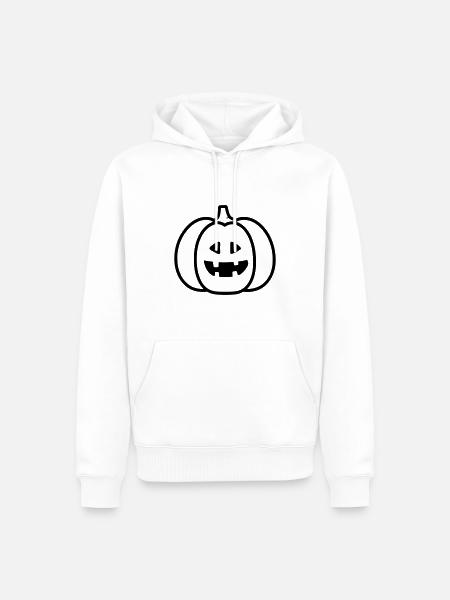 pumpkin - Men’s Premium Organic Hoodie - white